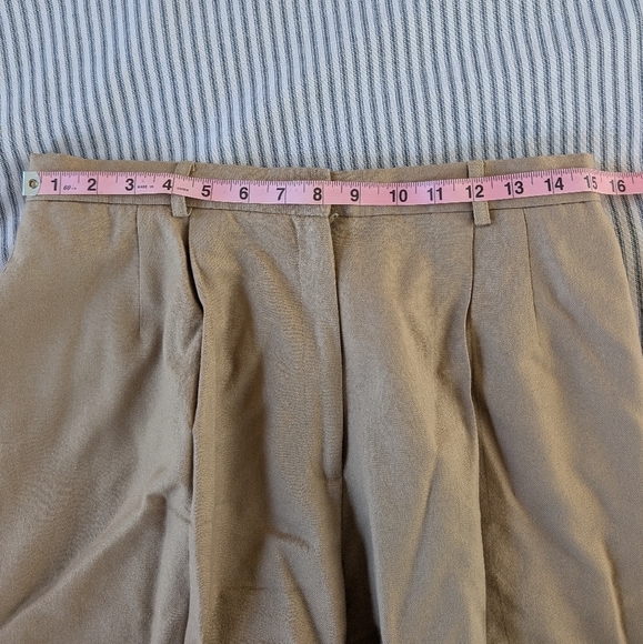 Talbots wool camel brown pleated mom shorts vintage sz 12 NWT - Picture 7 of 8